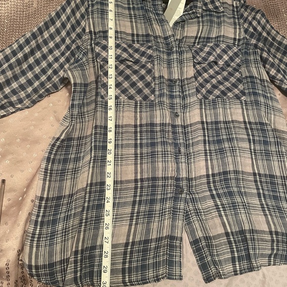 Melissa McCarthy by Seven Women's Patchwork Plaid Shirt – Size 1X - Picture 4 of 6